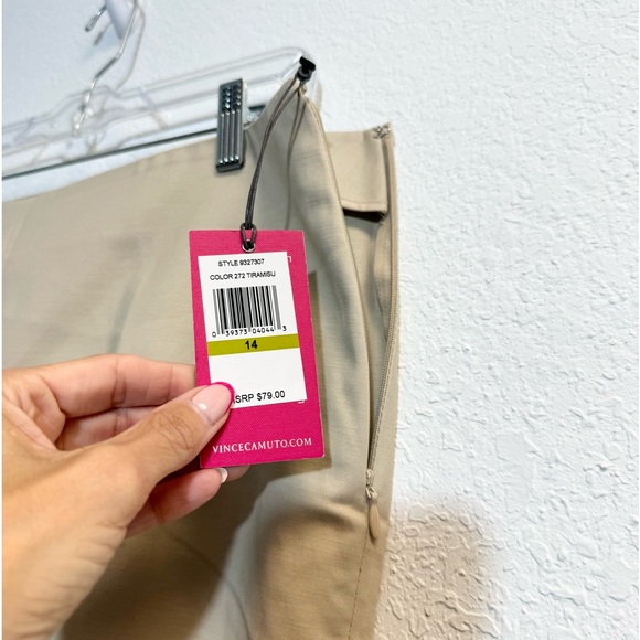 NWT Vince Camuto High Rise Tan Slacks Pants Womans 14 - Picture 6 of 8
